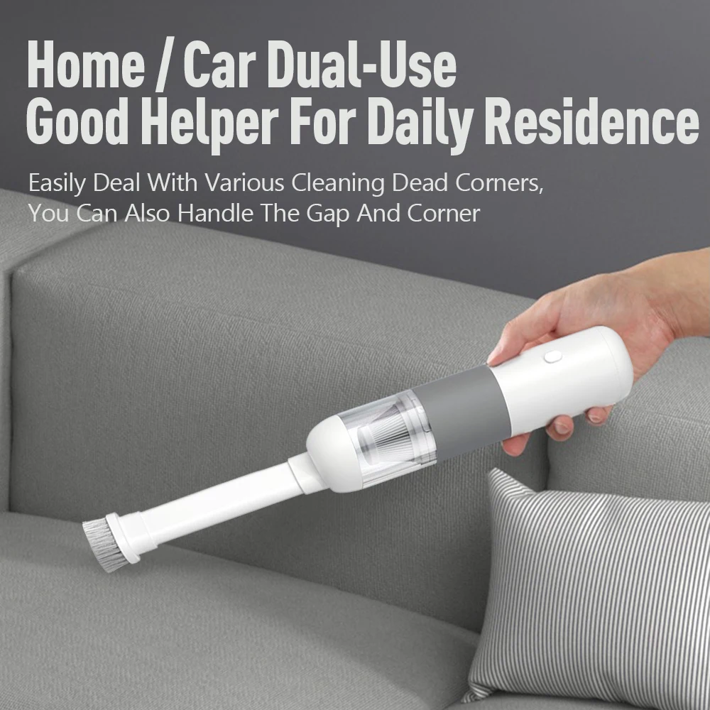 120W Car Vacuum Cleaner Rechargeable Handheld Car USB Type C Wireless Dust Catcher 20000Pa Suction Smart Home Dual-purpose Clean