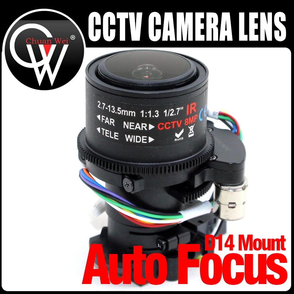 

2.0Megapixel 2.8-12mm Electric Varifocal CCTV LENS F1.8,1/2.7" Auto Focus Zoom + 5MP M14/D14 MOUNT IR CUT For HD IP/AHD Camera