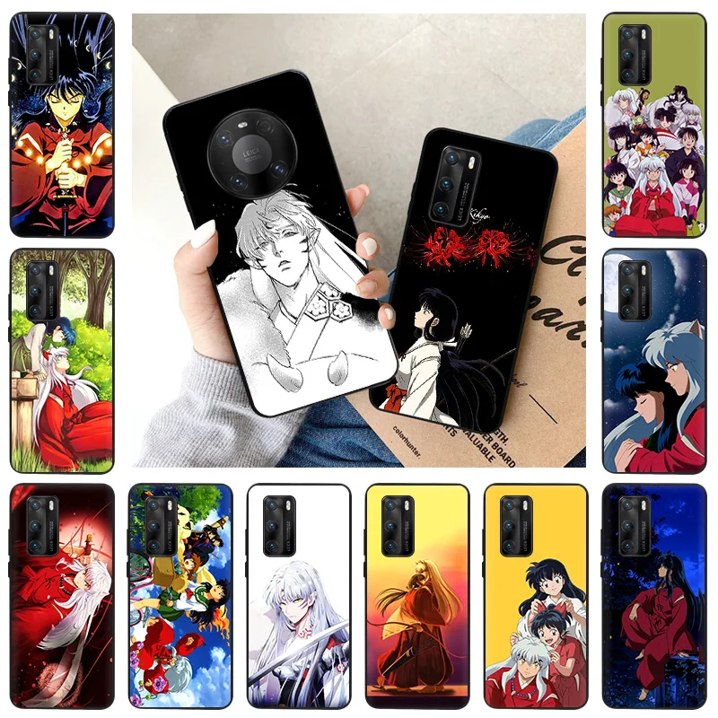 Чехол для телефона Huawei P50 P40 Lite E P30 Pro P20 P10 P-Smart Z 2021 Y6 Y7 2019 Y9 черный чехол Inuyasha Sesshomaru |