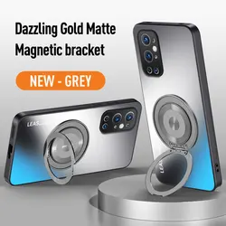 Magnetic Ring Stand Back Phone Case with Magsafe Ring Protection for OnePlus 9RT 5G (Grey)