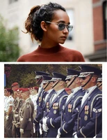 RE-Lunettes de soleil de l'armée américaine pour hommes et femmes, lunettes de soleil pilote d'aviation militaire, lentille en verre, marque de luxe, monture en métal et en titane vintage 6