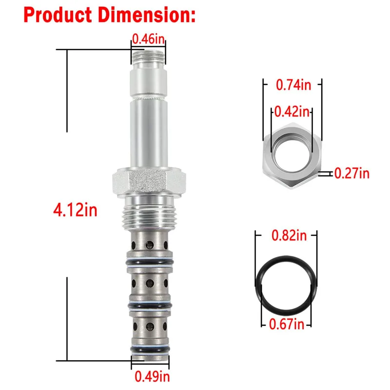 SV08-40-0-N-00 Spool Valve 4-Way, 3000 PSI, 3 GPM Fit for VC08-4 Cavity Size 08 (1/2&Prime;Hole) Solenoids