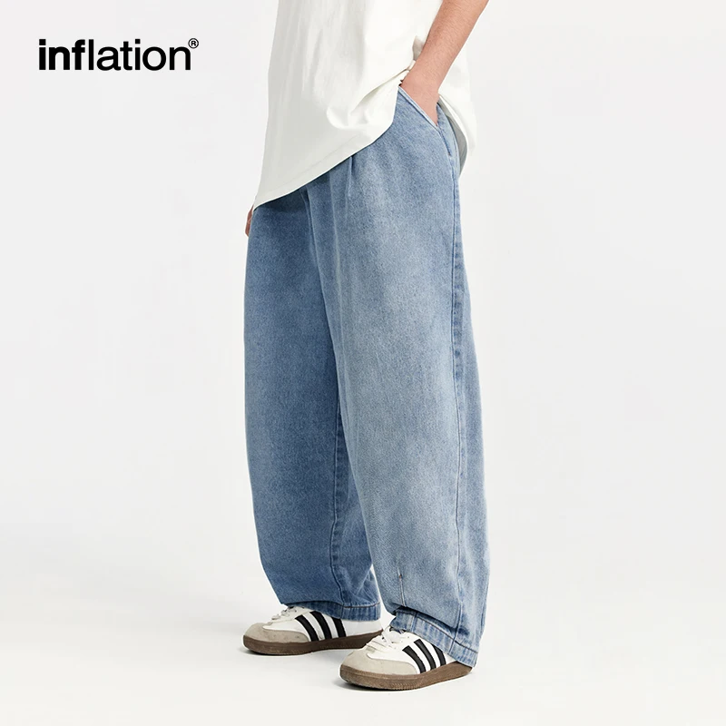 2024 spring and summer new radish pants wide-leg jeans European and American street solid color retro