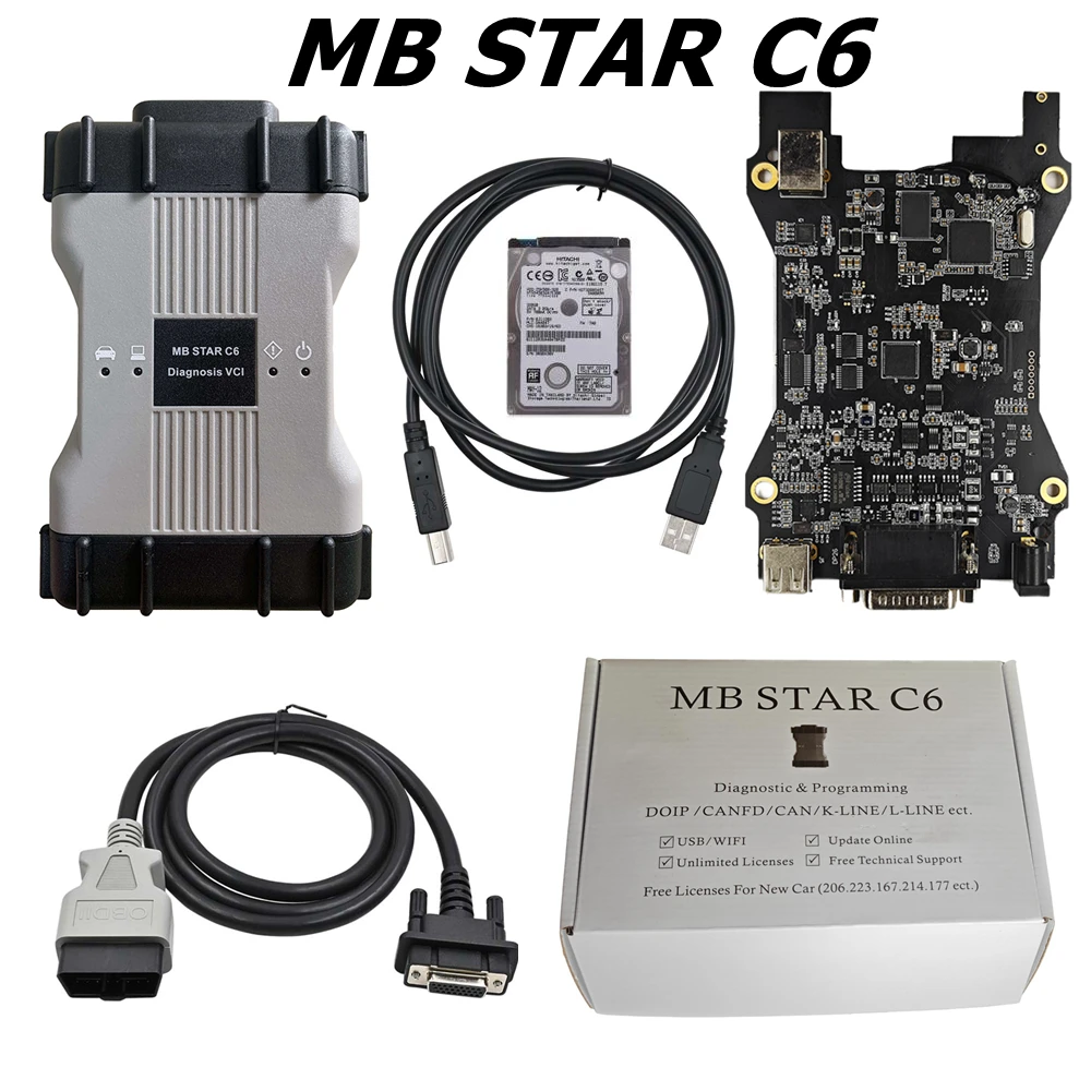 최고의 품질 MB 스타 C6 진단 VCI 멀티플렉서, WiFi 및 CAN/DOIP 프로토콜, V2023.09 소프트웨어