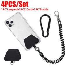 Telescopic Spring Phone Lanyard with Buckle - Anti - Drop & Anti - Lost Elastic Lanyard (4PCS Set)