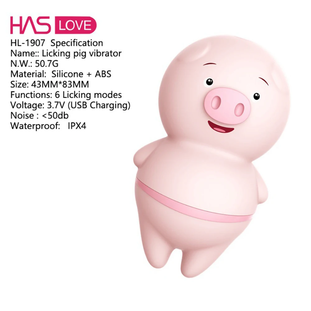 Tongue Licking Vibrator For Women 6 Modes Cute Sexy Pig Sex Toys Clit Stimulator G-Spot Nipple Female Masturbator Couples Toys