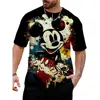 Men Disney Mickey Mouse Print T-Shirt Summer Men's Street Fashion Casual Sports Loose O Neck Quick Dry Short Sleeve Clothing Kid 1