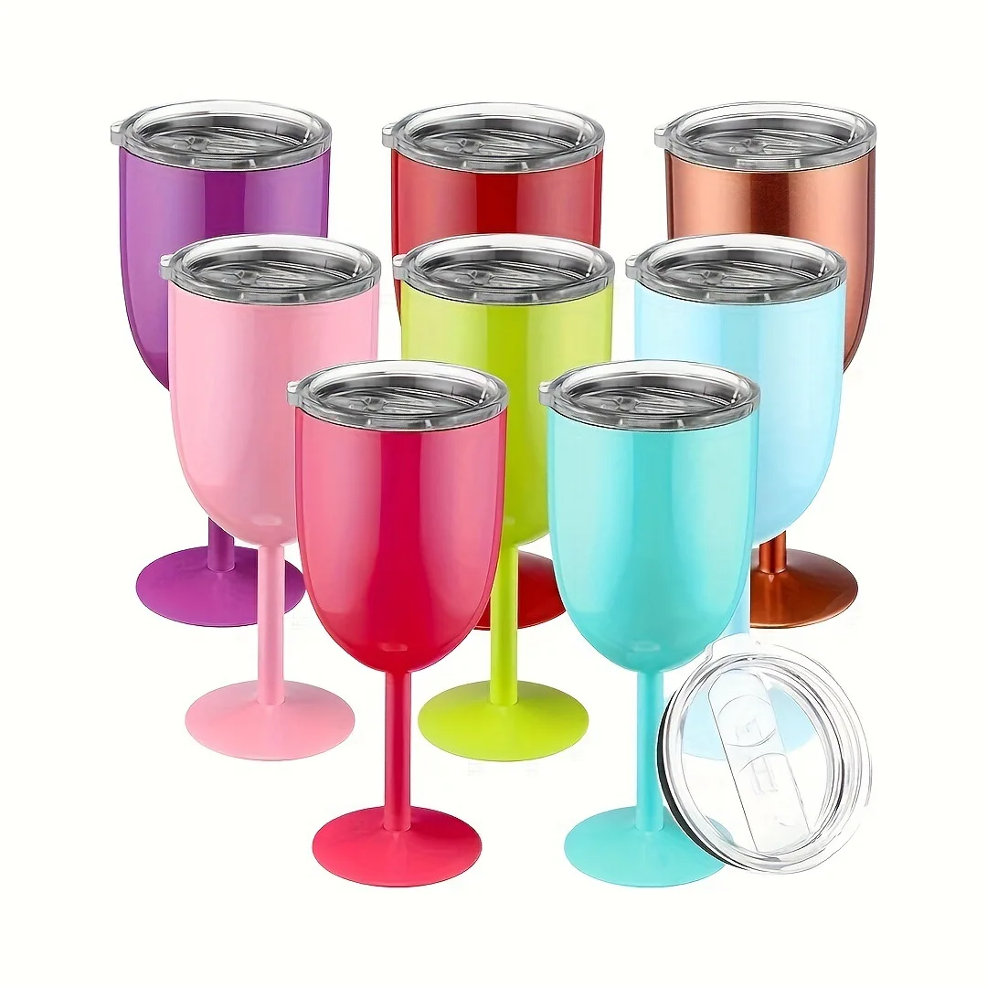 Wine Glass Stainless Steel Thermos Vacuum Bottle 1pc 10oz