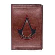 

New Arrivals Assassin Symbol Printing Leather Passport Cover Men Women Holder ID Credit Card Case Travel Passport Wallet