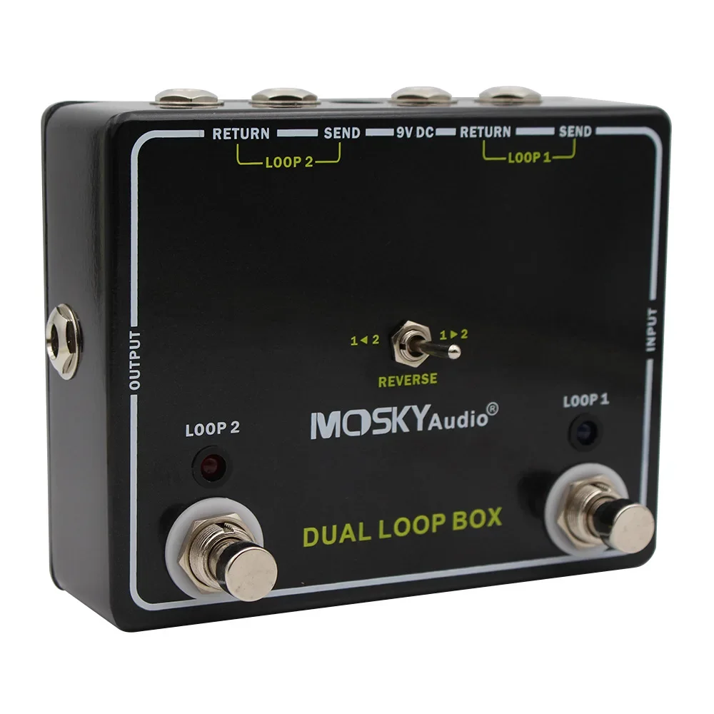 MOSKYAUDIO DUAL LOOP BOX Looper Pedal 2 Independent Loop Guitar Accessories True Bypass Footswitches Pedal Guitar Amp
