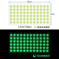 Glowing Dot Stars Wall Stickers for Kids Rooms - Luminous Night Sky Decor (1.5CM 72 stars)