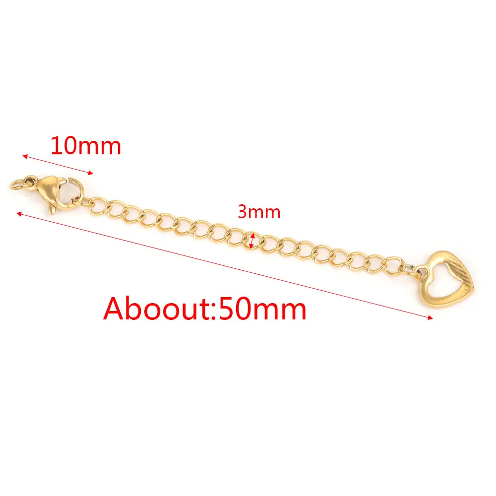 10 stücke Erweiterung Schwanz Kette Mit Hummer Haken DIY Schmuck, Die Entdeckungen Edelstahl Erweitert Schwanz Ketten – Detail 10