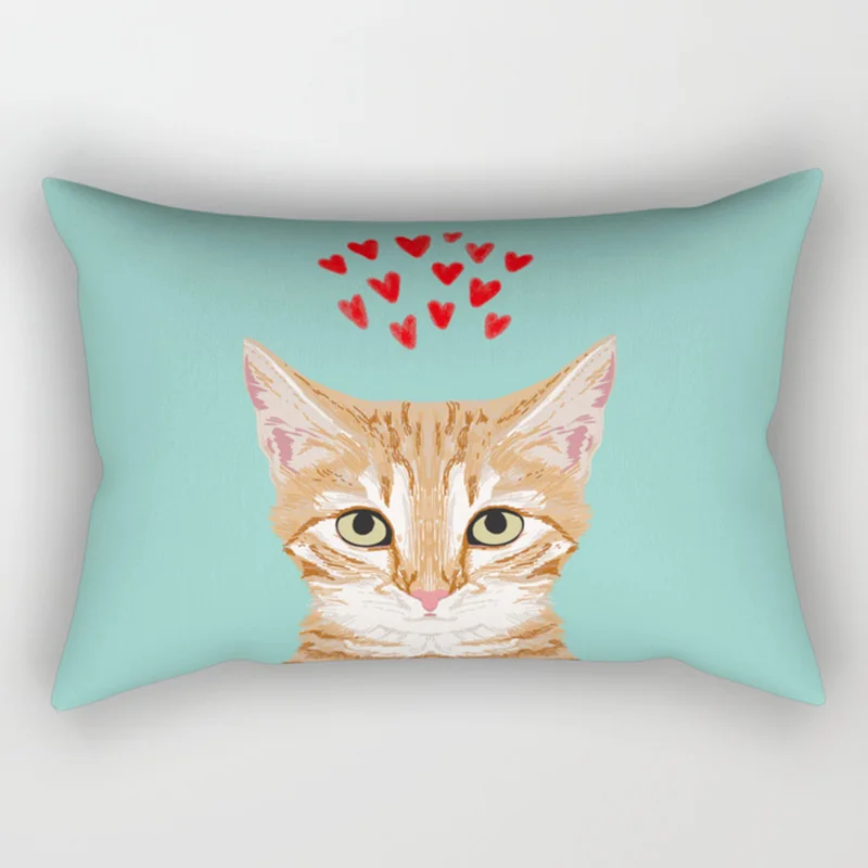 Beauty Cats Funny Dogs Animal Pattern Pillow Cases Short Plush High Quality Rectangle Thick Pillow Case Covers Size 50cm By 30cm 6