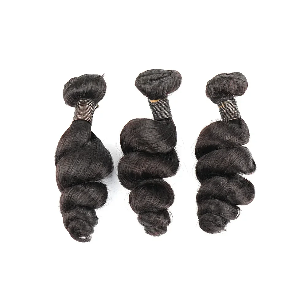 Brazilian Loose Wave Virgin Hair 3 Bundle Natural Spring Wave Bundle Huamn Hair Unprocessed Human Weave Extensions
