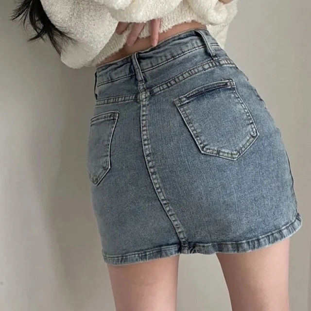 Mini Saia Jeans Rimocy de Cintura Alta