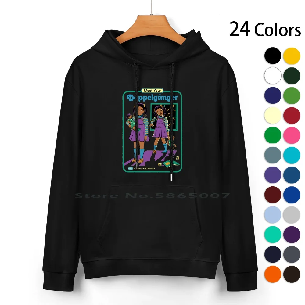 

Meet Your Doppelgnger Pure Cotton Hoodie Sweater 24 Colors Retro Vintage Horror Evil Twin Funny Nostalgia Devil Demon Steven