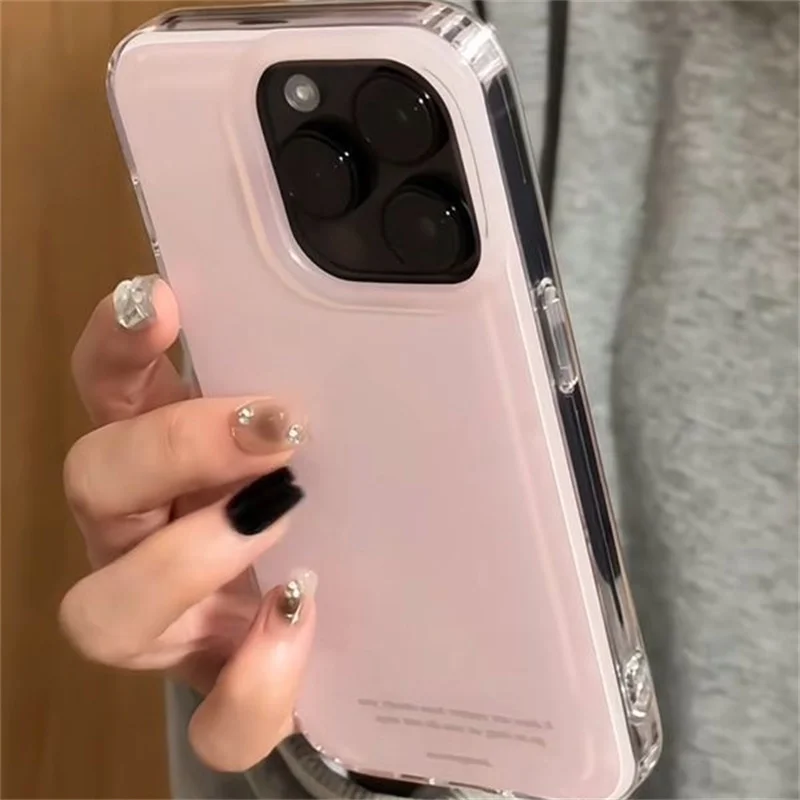 Crystal Clear Transparent Phone Case with Pink Accent Background