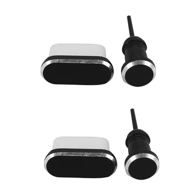 2X USB C Aluminum Dust Plug Set Type-C Charging Port 3.5Mm Headphone Jack Cell Phone Accessories For Huawei Mate 20 1