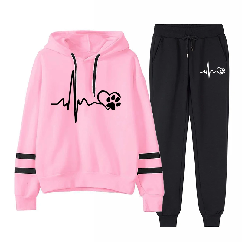 

Женский спортивный костюм из 2 предметов, толстовка с капюшоном и спортивные штаны, одежда для улицы, весна-осень 2023