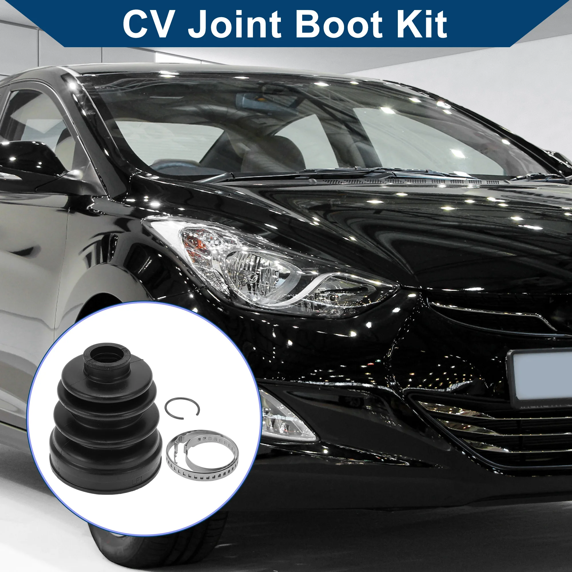 X Autohaux No.495833Y000 Inner CV Joint Boot Kit w/ Clamps for Hyundai Elantra 2011- for Hyundai Elantra Coupe 2013-2014