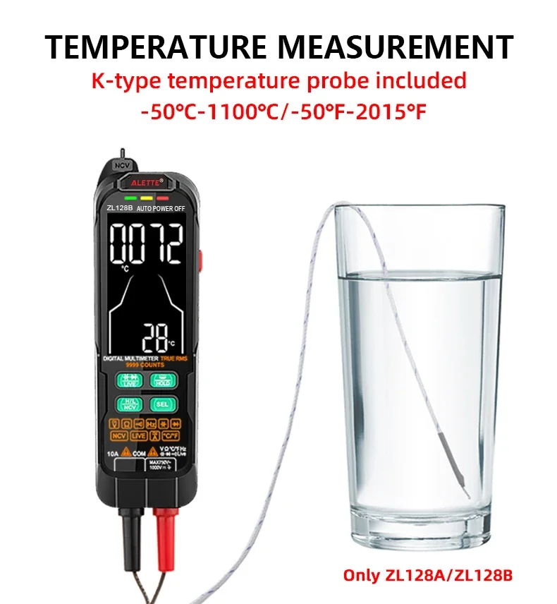 USB Charge Multimetro Digital Profesional AC DC Current Voltage Detector Pen Tru