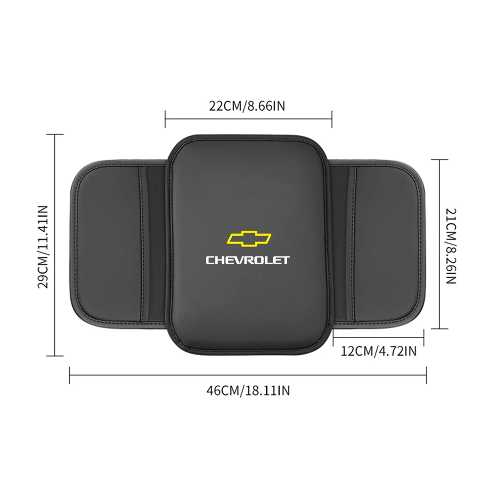 1pc PU Leather Car Armrest Cushion Center Console Storage Pocket Accessories For Chevrolet Cruze Captiva Trax Malibu Tahoe Spark