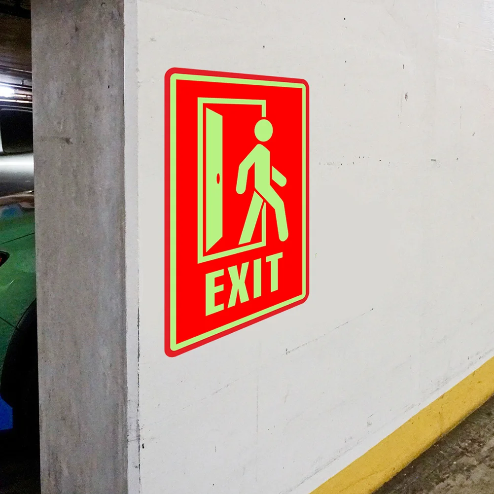 

1 Set Luminous Enter Sign Adhesive Safety Exit Indicator Evacuation Sign Luminous Exit Sign Indicator