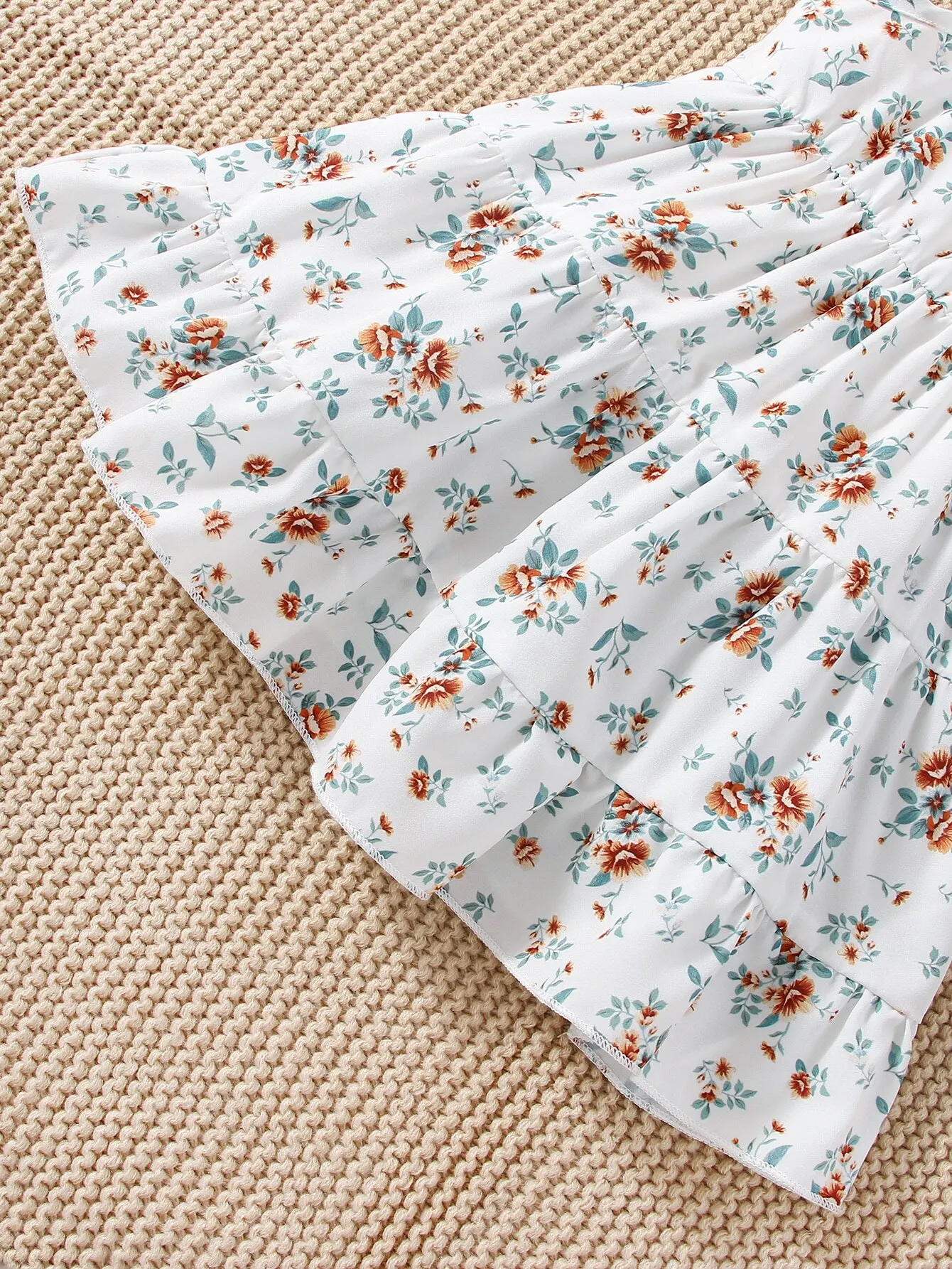 3PCS Denim & Floral Dress Set 6