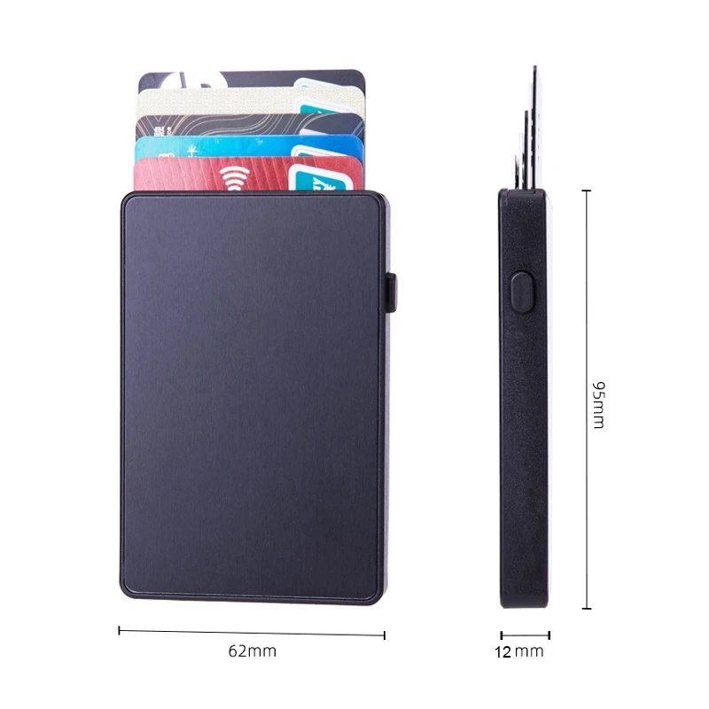 Wallet Card Holder Credit Card Wallet Credit Card Holder Card Holder Card Wallet ID Card Case ID Card Holder Document Card Wallet Gold Thin Pop Up ID RFID Card Holder for Man and Woman