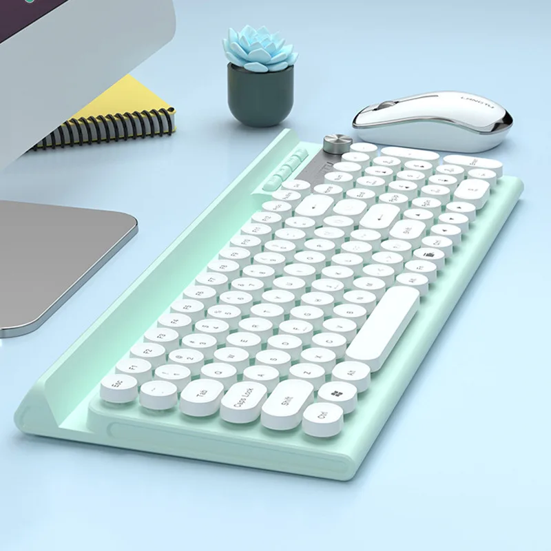 sem Fio Mute Punk Teclado e Mouse Grupo Recarregável Jogo Desktop pc Lt500 - Imagem 2