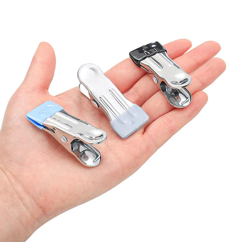 10Pcs Stainless Steel Clothes Peg Household Multipurpose Sealing Clips Windproof Non Slip No Trace Fixed Clamp Airing Clothespin images - 6