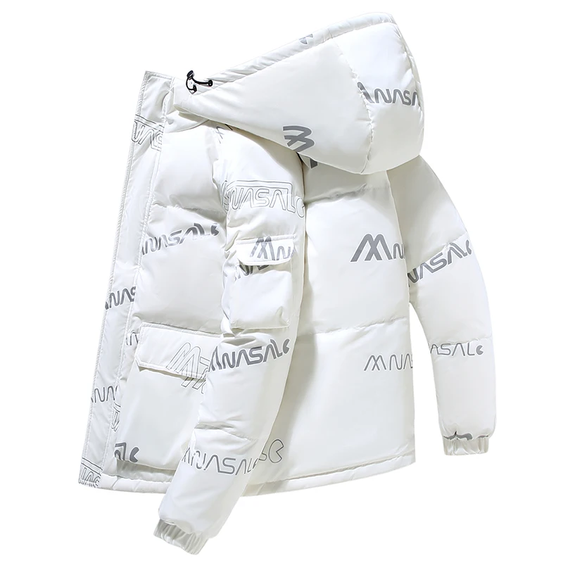 Down jacket short thickened warm men and women the same winter new youth bright face thickened white duck down coat