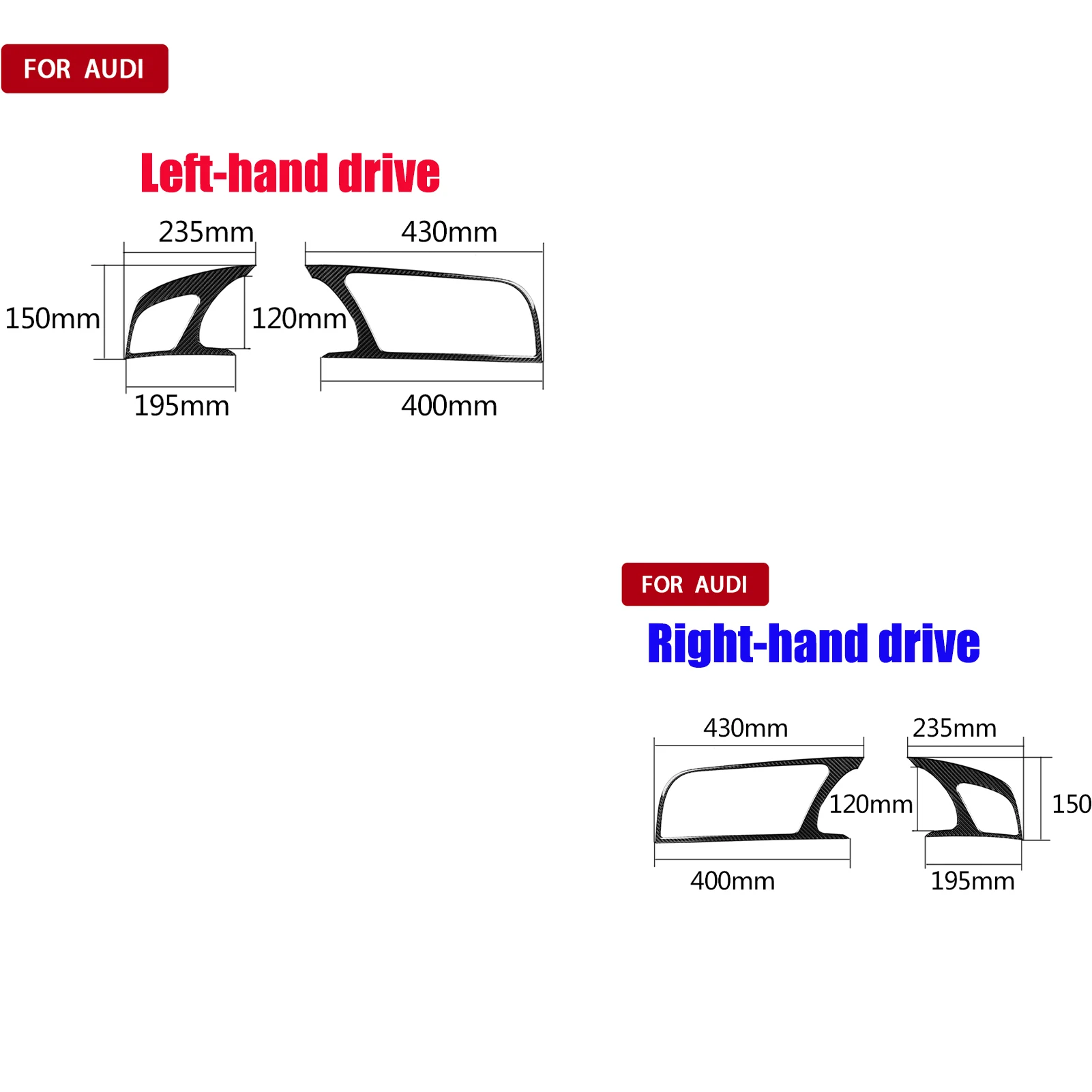 For Audi A5 Coupe 09-16 A4L 13-16 RS5 Coupe11-15 Refit Carbon Fiber Instrument Panel Decorative Bezel Interior stickers