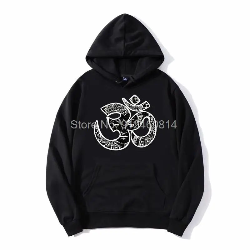 Om Buddha hoodie  Women Yoga Graphic Screen Print On Soft & Comfy Polycotton Men Fleece Hoodies Hip Hop Hooded Sweatshirt 2