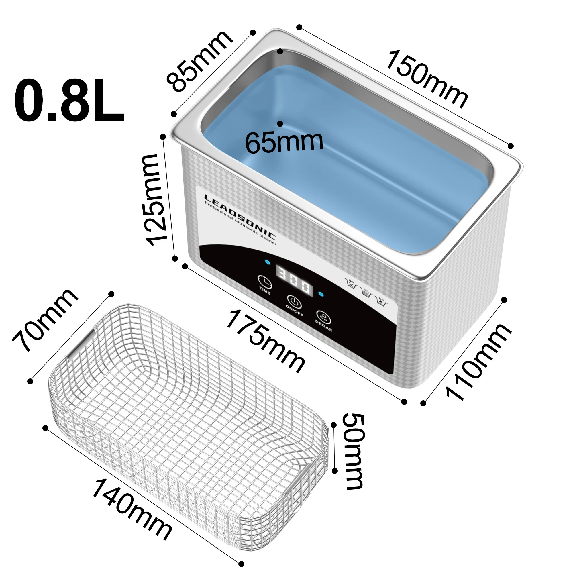 800ml Ultrasonic Cleaner Portable Washing Machine Mini Dishwasher Lave-Dishes Ultrasound Bath 220V EU Plug 2