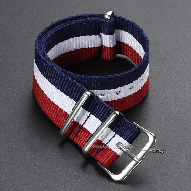 Nylon Army Sports Band - Black Watch Strap with Fabric Belt and Buckle Accessories