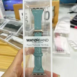Elegant Slim Leather Strap for Smartwatch - Premium Bracelet Replacement Band (Light blue 11)