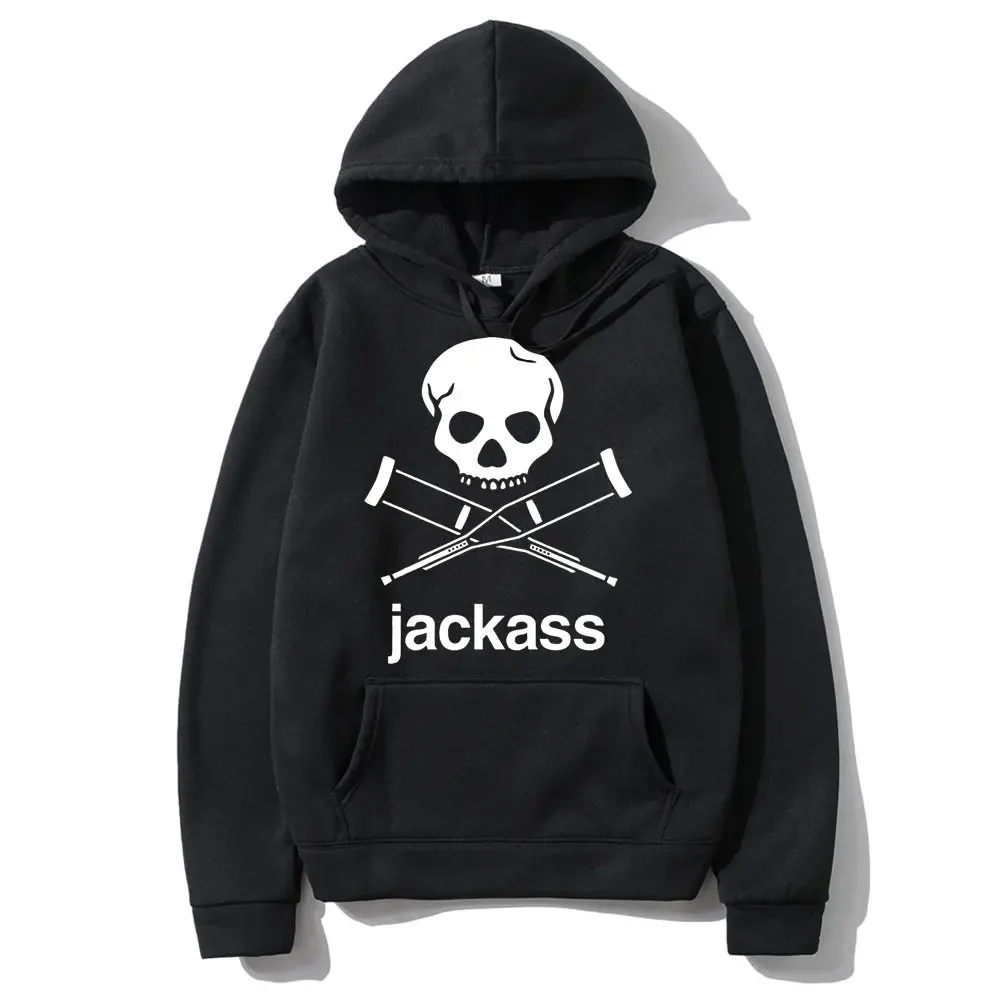 

Jackass Logo Graphic Printed Black Hoodie Streetwear Men's Oversized Casual Sweatshirt Fashion Men Women Vintage Loose Hoodies