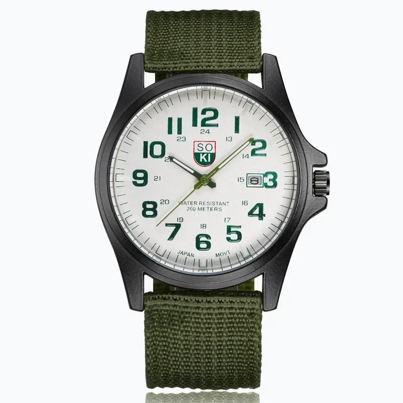Mens Watches Unisex Military Sport Nylon Strap Stylish Fashion  Analog Quartz Watches for Men Waterproof Army Casual Wristwatch
