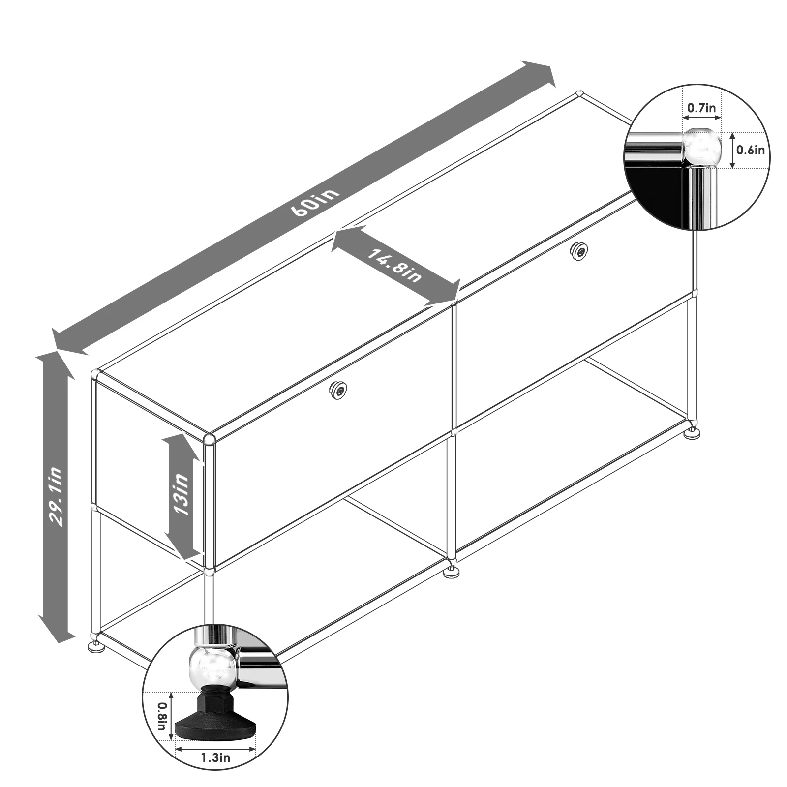 Modern Storage Cabinet Versatile Free-Standing Organizer for Living Room Bedroom and Home Office Bookshelf - Image 2