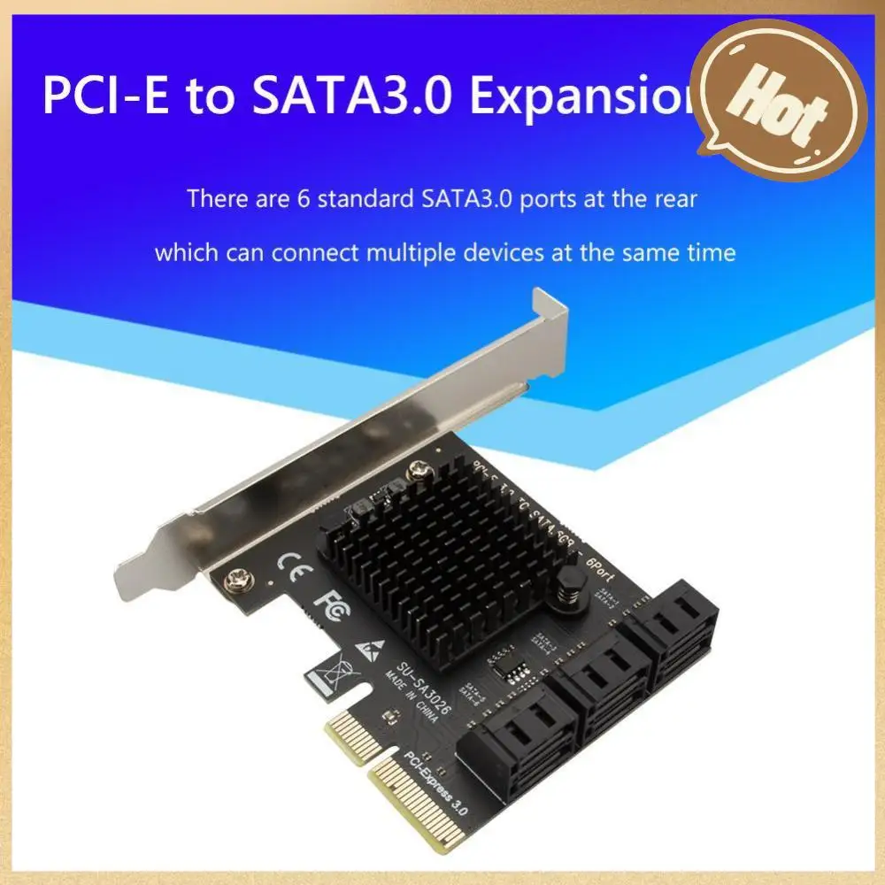 

PCIe SATA адаптер 6 портов SATA III к PCI Express 3,0 4X внутренняя Плата расширения для Windows Mac NAS LINUX аксессуары