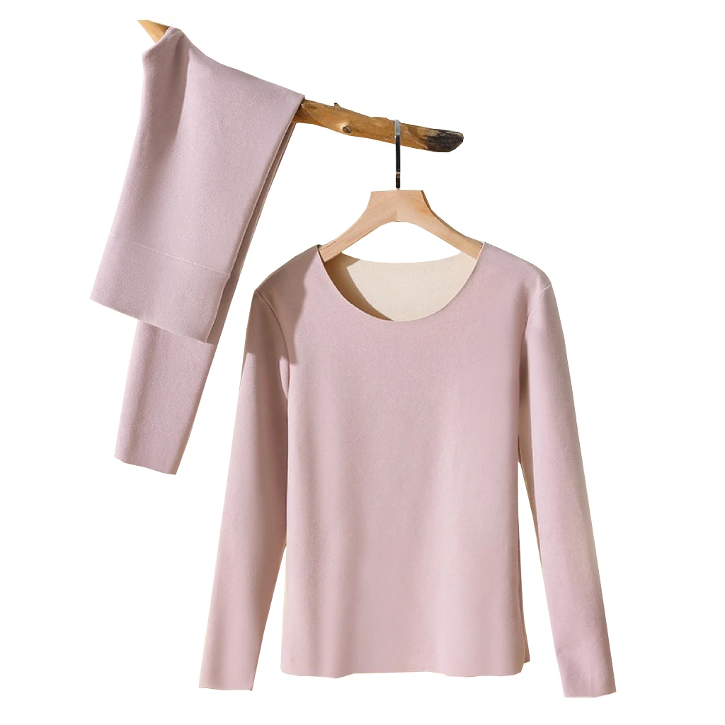 Thermal underwear sets 1Set women's seamless thick double layer winter long sleeve thermal clothing
