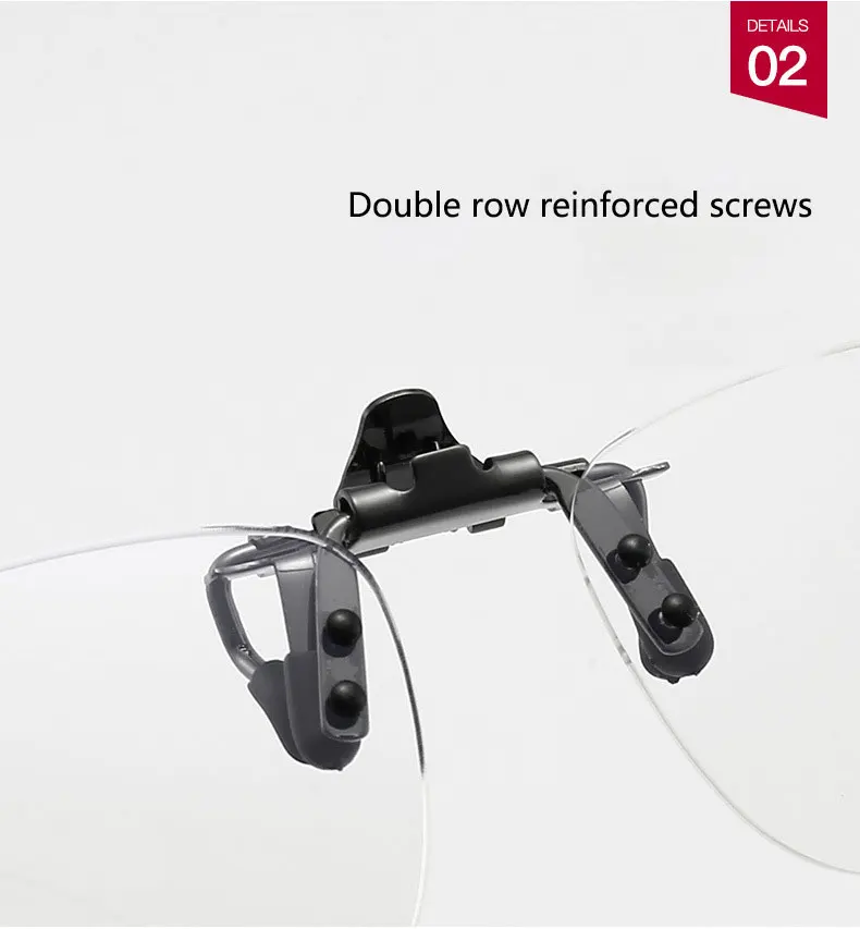 BOYSEEN Hochklappbare Hyperopie-Lesebrille mit Clip, Anti-Blaulicht, grenzenloser Rahmen, Sehhilfe, kosmetische Brille – Detail 7