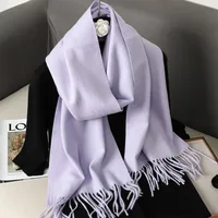 62Color Solid Women Winter Scarf Warm Thicken Cashmere Shawl Outdoor Fashion Luxury Tassels Pashmina Lady Wrap Windproof Scarves 4