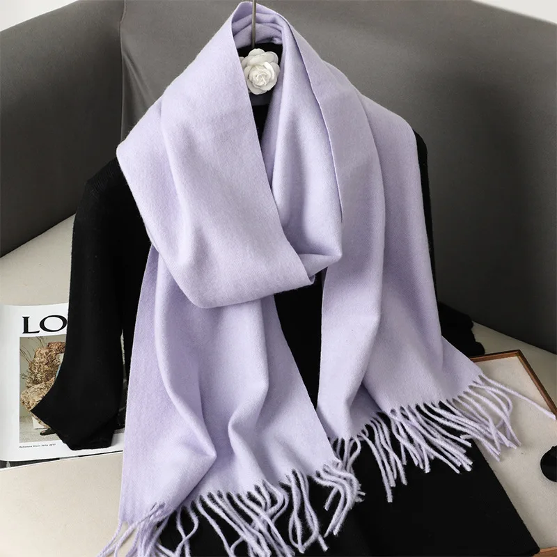 62 colori solidi sciarpa invernale da donna caldo addensare scialle di cashmere moda all'aperto nappe di lusso Pashmina Lady Wrap sciarpe antivento 4