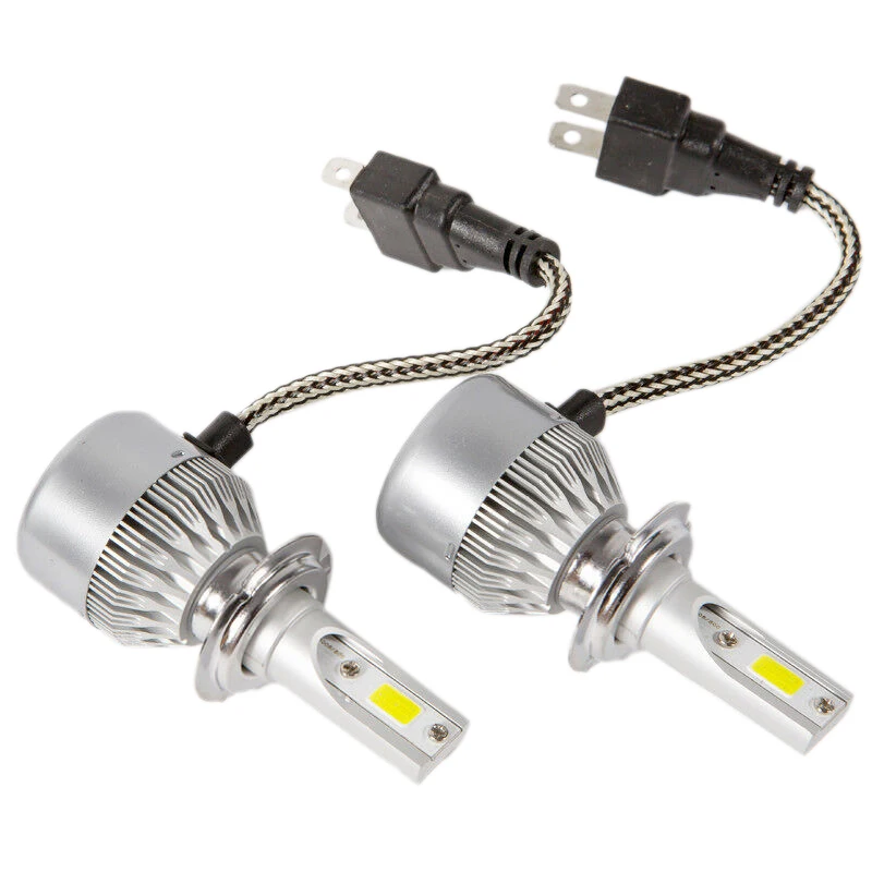 

Автомобильные Универсальные светодиодные фары H7, супер яркие фары дальнего и ближнего света, встроенные передние противотуманные фары