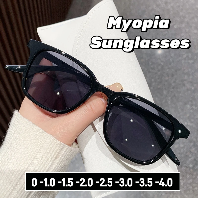 New Style Myopia Sunglasses Retro Small Frame Women Sun Shades Eyeglasses Outdoor Travel Driving Minus Diopter Sun Glasses