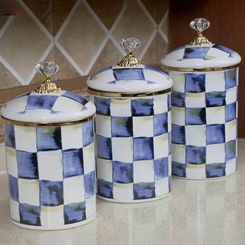 Retro Checkerboard Storage Jar 1