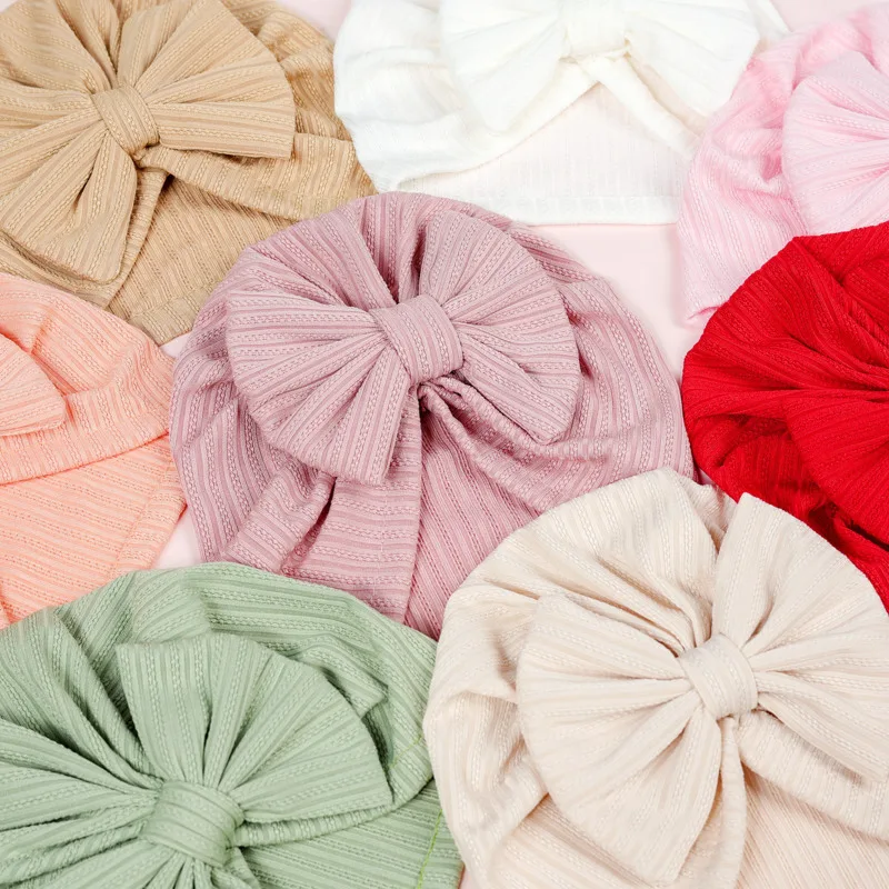 Cute Baby Hat Girls Bowknot Cap Kids Beanie Newborn Photography Spring Autumn Summer Infant Turban Children Props