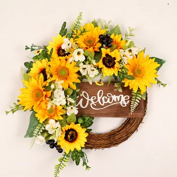 Sunflower & Eucalyptus Welcome Wreath 1